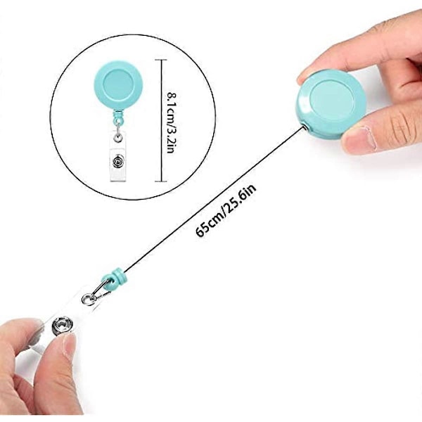 24 Infällbara märkeshållare blandade slumpmässiga enfärgade sjuksköterska ID-märkeshållare med 360 vridbar alligatorclip (12-pack)