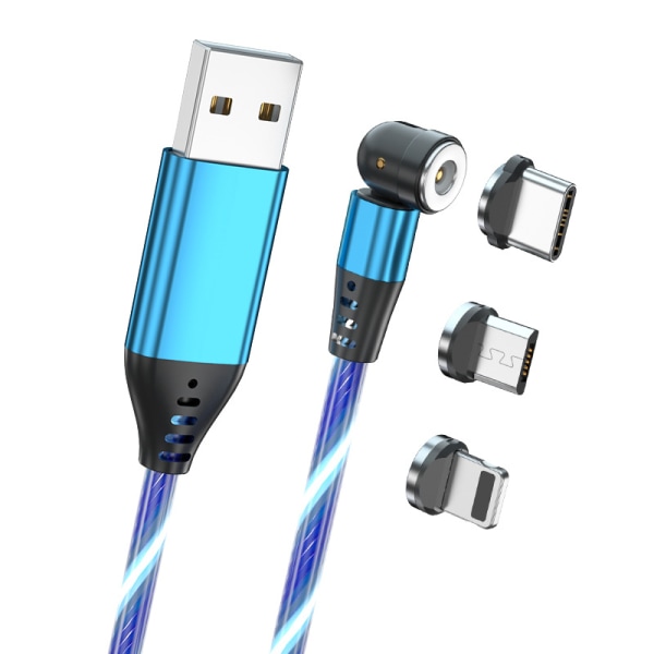 USB Magnetisk Laddningskabel Vit Ljus 3A Snabbladdning 1M