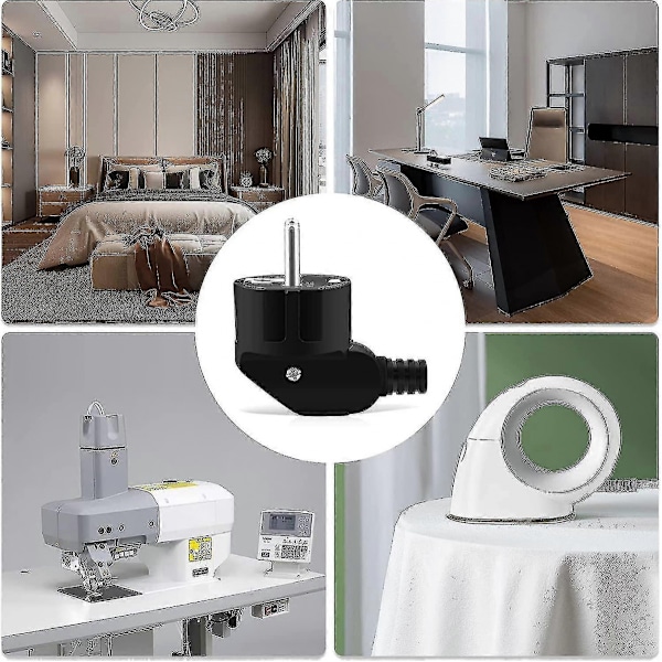 Schuko Kontaktvinkelstickpropp 3-pack, Jordad stickpropp med böjskydd, Stickpropp 250V (16A), Vattentät vinkelstickpropp för utomhusbruk, För 8-10mm