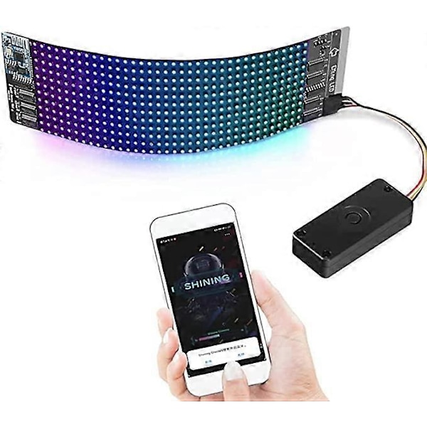 Bluetooth Programmerbar RGB Flexibel LED-modul 16*32 Pixel Display Matrix Skylt Android Ios Applikationskontroll LED-mask Skärm (RGB Flerfärgad)