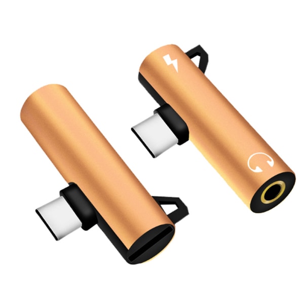 USB Typ C till 3,5 mm honadapter USB C till Aux Audio Gold