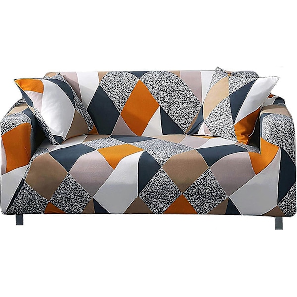 Tryckt Stretch Sofföverdrag, Modernt Halkfritt 1-4 Sits Elastiskt Sofföverdrag (3 Sits Sofföverdrag: 181-230 Cm, Flerfärgad Fyrkant)