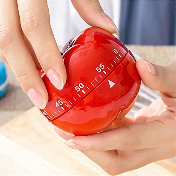 FCSHFC Kreativ Timer Söt Liten Väckarklocka Pomodoro Jordgubbstimers Student Tidshantering Minimekanisk Barn Timer (Färg : Röd)