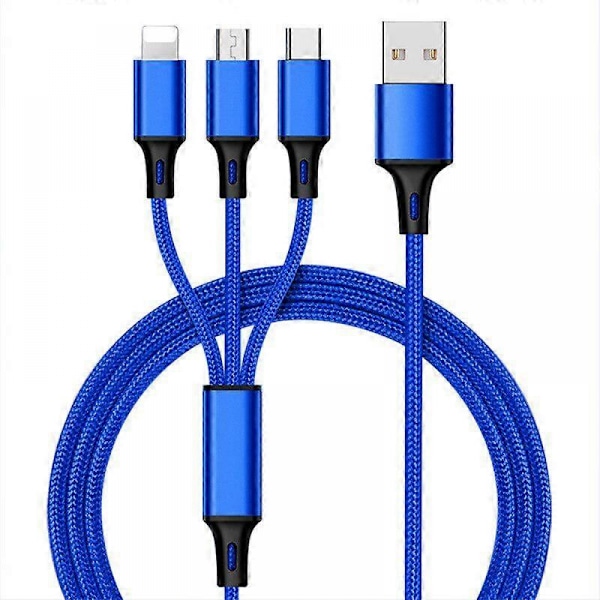 Snabb USB-laddningskabel för Samsung Universal 3-i-1 Multifunktionell Mobiltelefon Sladd Laddare Kabel Typ C (svart)