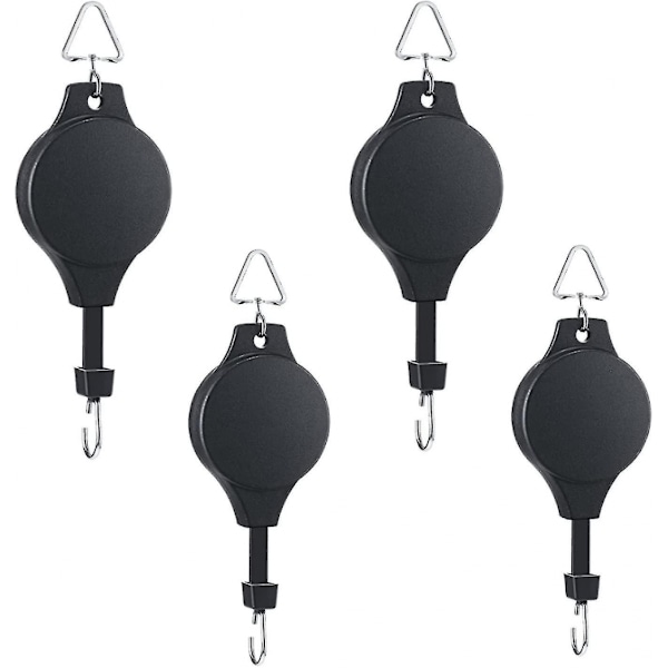 4-pack Växtrulle Infällbar Växtkrok Rulle Justerbar Växthängare Hängande Blomkorg för
