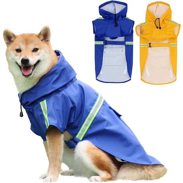 Regnrock för hund, vattentät regnkappa för hund, justerbar