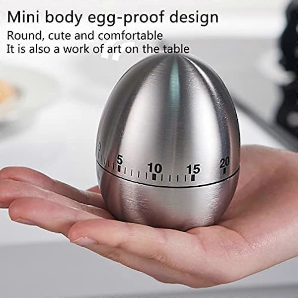 Kreativ Köksklocka Mekanisk Timer Äpple Ägg Typ Timers 60 Minuter Studentstudie Matlagning Bakning Påminnelse (Färg : Silver)