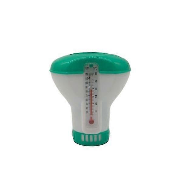 Flytande doserare med termometer för swimmingpooler, för 20 g tabletter