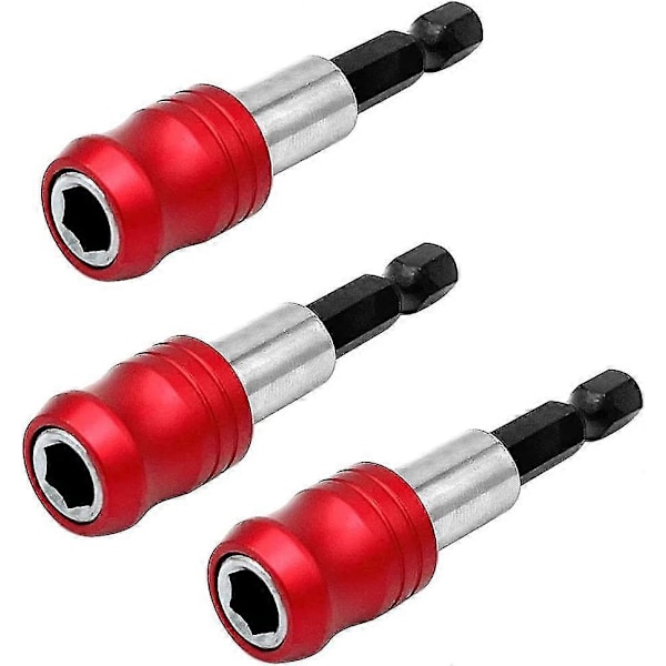 3-pack 1/4\" Hex Skaft Snabbväxlingsbitshållare för Borrmaskin, Slagskruvdragare, 60mm