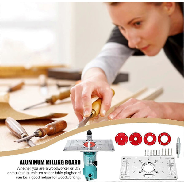 Aluminium Router Insats, - Aluminium Router Bordsinsats Router Bänkar Träverktyg Fräsmaskin