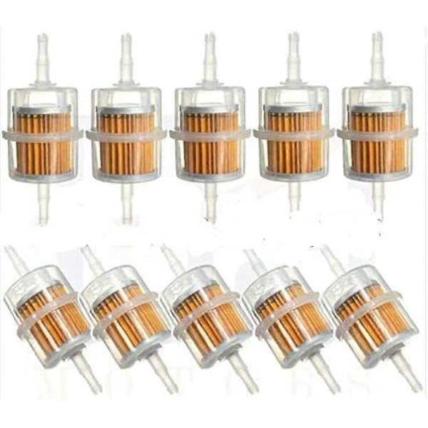 20 x Universellt Bensin Inline Bensinfilter Bränslefilter Bil Del för 6 mm 8 mm Rör