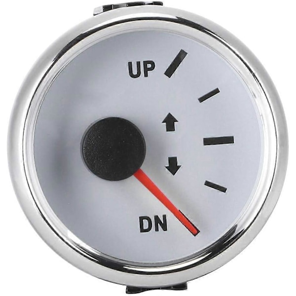 Båt Trim Mätare | 52mm/2in UP-DN Båt Trim Mätare 0-190ohm Signal Trim Tilt Indikator Röd Bakgrundsbelysning (Vit)