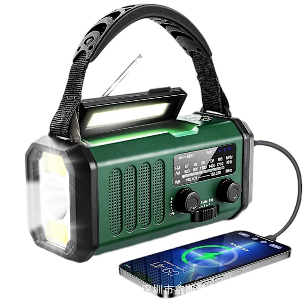 10000mah Vevradio, Nödradio, Solradio, Noaa/am/fm Väderradio, Usb Type-c Laddning, Dynamoradio, Polymerbatteri, Ficklampa &amp; Led Läslampa