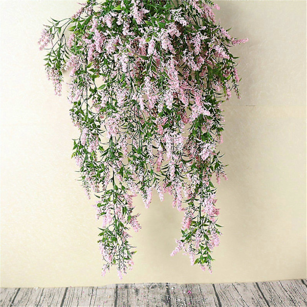 konstgjord murgröna blomma hängande korg - wtake Pink