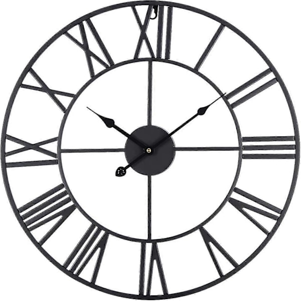Väggklocka Stor Utan Tickande Ljud, Tyst 40 cm, Romerska Siffror, Quartz, Batteridriven Väggklocka, Lättläst, För Rum, Hem, Kök, Säng