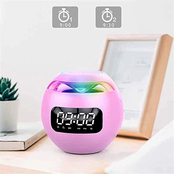 Portabel Trådlös Bluetooth Högtalare Färgglad Subwoofer med LED-Display FM-Radio Väckarklocka Bluetooth HiFi Kort Mp3 Musikuppspelning för Julfest Utomhus