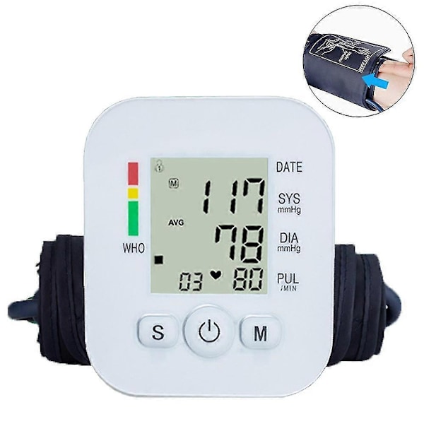 1 st Digital Blodtrycksmätare Helautomatisk Blodtrycksmätare för Handleden Med Armband Automatisk Elektronisk Blodtrycksmätare för Handleden Pe