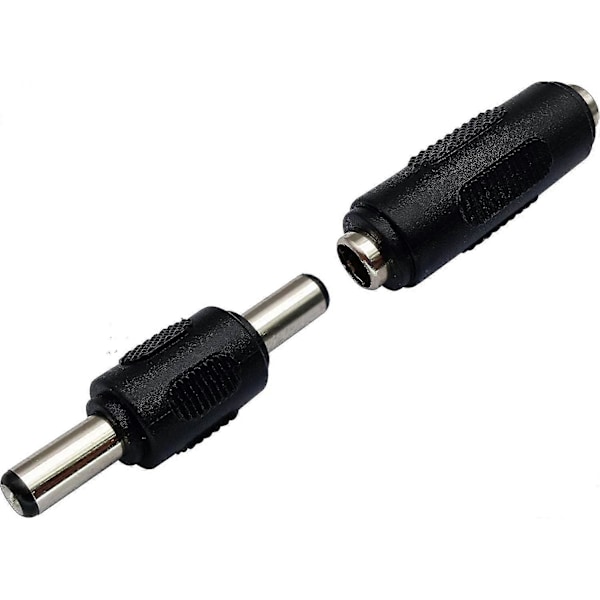 DC 5,5 mm X 2,1 mm Strömadapter, DC Barrel Power 2,1 mm X 5,5 mm Hane till Hane Kopplingsdon (5-pack/hane)