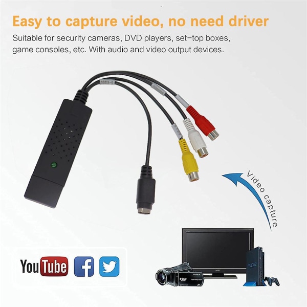 Usb2.0 Audio Video Captur Card Tv Tuner Vhs till DVD Video Captur
