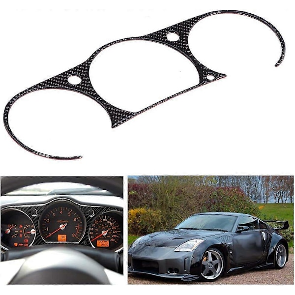 350z + Instrumentpanel Kolfiber Interiör Instrumentpanel Mätare Hastighetsmätare Skydd Trim Passar Nissan 350z 2006-2009, Jauge de Tableau de Bord intr