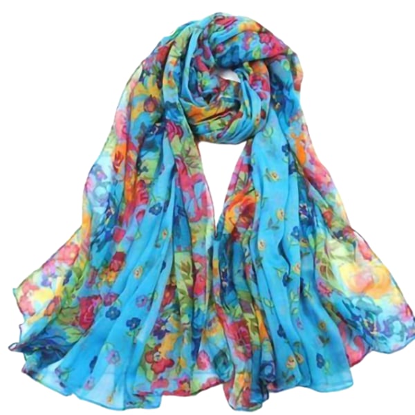Flower light plisserad moderiktig sjal för kvinnor