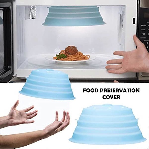 Magnetiskt Mikrovågsugnsskydd Mikrovågsugn Hovering Skydd Stänkskydd Hopfällbart Mikrovågsugn Mattskydd Silikon Konserveringsskydd för Mat Kökspryl Microwave Plate Cover-1pc