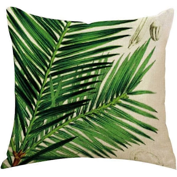 Suneast Tropiska Gröna Blad Kuddfodral Växt Blomma Palmblad Dekorativt Prydnadskudde Fodral Fyrkantigt Örngott för Hem Soffa Säng Vardagsrum Style 19