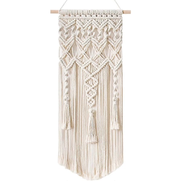 Makramé Vävd Väggbonad Boho Chic Bohemisk Hem Geometrisk Konst Dekor - Vacker Lägenhet Sovsal Rum Dekoration, 75cm (l) X 35cm (b)