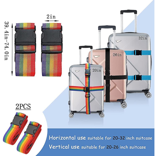 Bagage resväska remmar resa Förtjockat bagagebälte 2 st