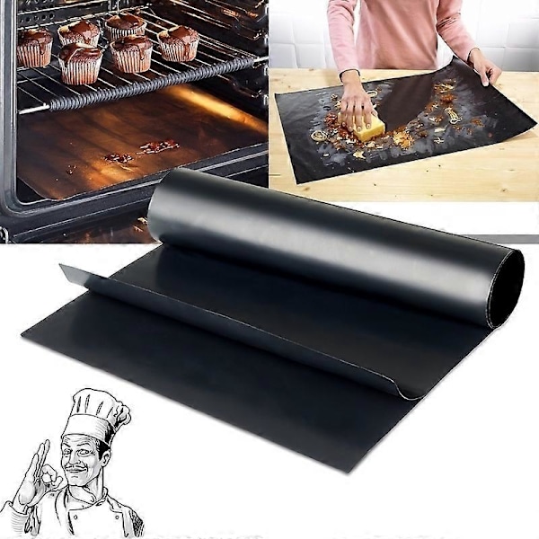2 st Återanvändbara Non-stick Ugnsmattor, 0,2 mm Tjock Ugnsfolie Teflon Köksmatta För Mikrovågsugn, Bakverktyg