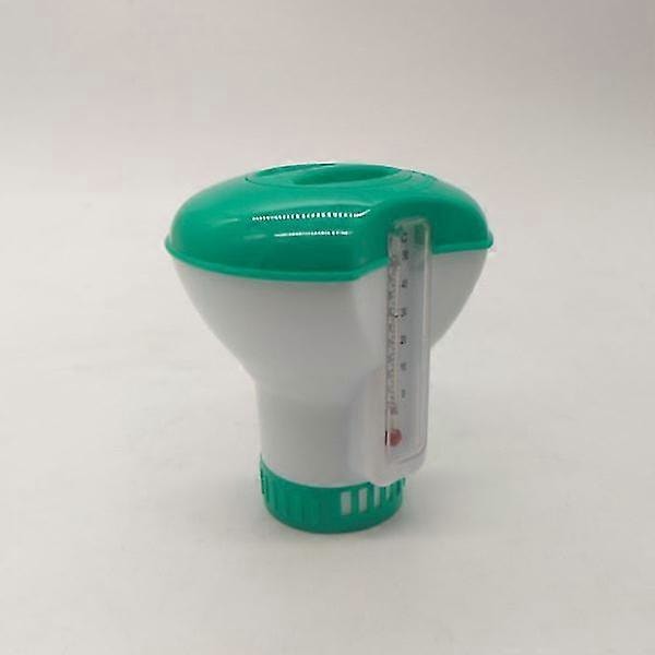 Flytande doserare med termometer för swimmingpooler, för 20 g tabletter