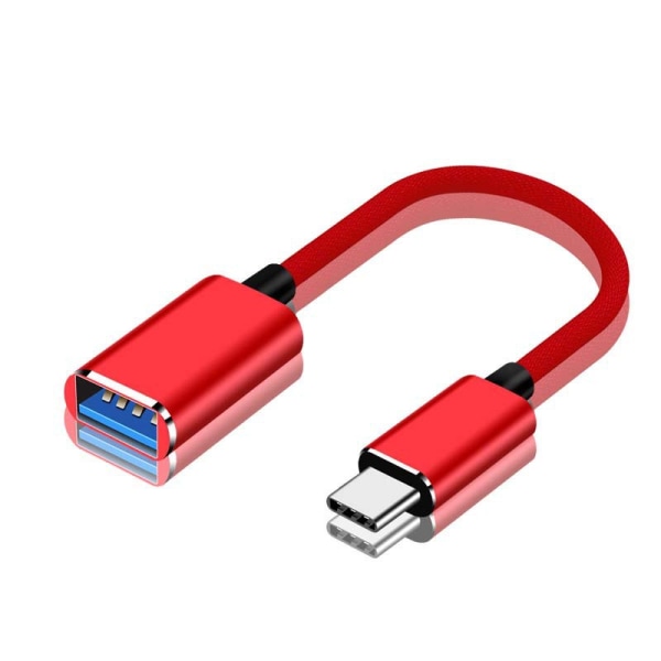 USB C till USB Adapter 3.0 USB C OTG Adapter Röd 2 ST