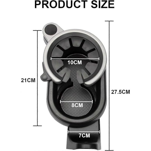 Bil Mittkonsol Mugghållare Dryckeshållare Flaskförvaring A4518100370 Passar Smart Fortwo W451