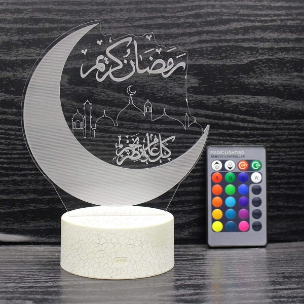 Mubarak Ramadan LED DIY-lampa, Eid Decorations Moon Star