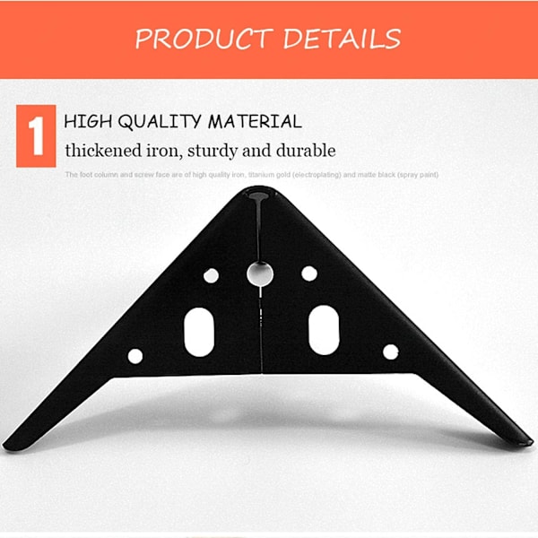 Triangelformade möbelben i svart - 10 cm