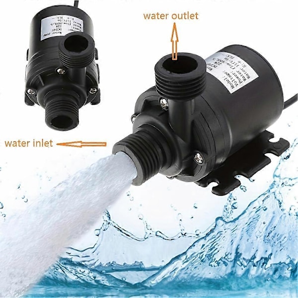 RV Vattenpump Ultra-tyst DC 12V Mini Borstlös Motor Submersible Vattenpump 800L/H Trädgård Bärbar 196.85inch För Kylsystem Fontäner Värme