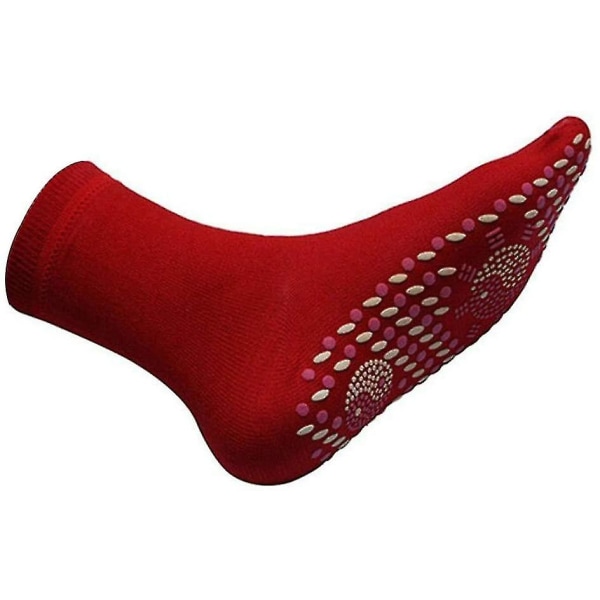 Värme Thermal Socks Winter Magnetic Therapy Varma långa strumpor Röd 2 par