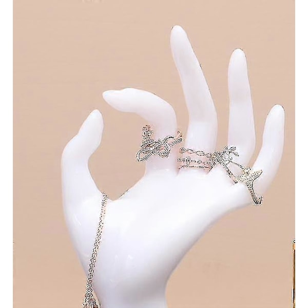 Hand Ok Form Smyckesdisplayhållare Armband Ringstativ Stödhållare White
