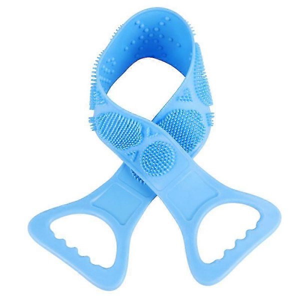 2 st långa silikonbadhanddukar duschhandduk rygg kropp exfolierande bälte badtillbehör för badrum (slumpmässig blandad färg)