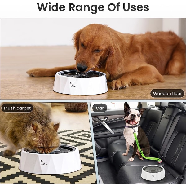 PETTOM No Spill Dog Vattenskål med filter, stänk