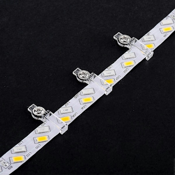 200 Stycken LED-strip Ljusklämmor Ljusremsa Monteringsfäste Fixeringsklämma, Ensidiga Fixeringsklämmor Med 200 Stycken Skruvar För Fixering Av 10 Mm Bred Icke-vattentät
