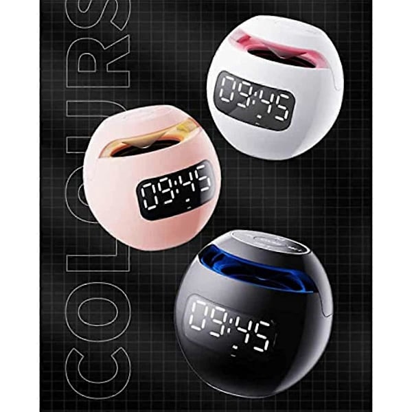 Portabel Trådlös Bluetooth Högtalare Färgglad Subwoofer med LED-Display FM-Radio Väckarklocka Bluetooth HiFi Kort Mp3 Musikuppspelning för Julfest Utomhus