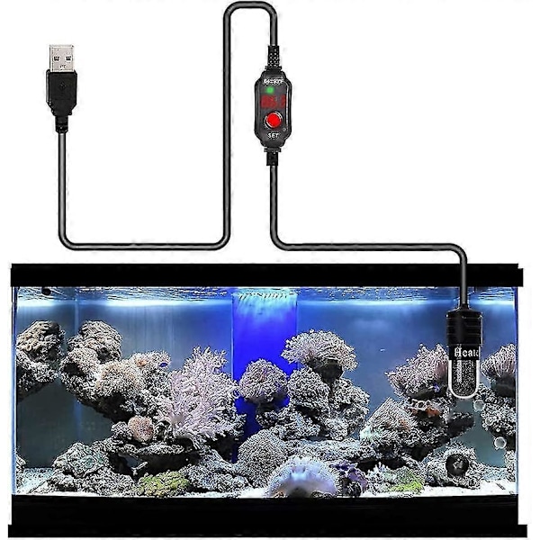 Akvarievärmare, värmestav med exakt temperaturkontroll 4l