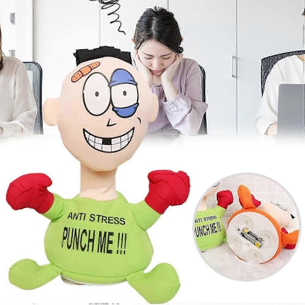 Rolig Punch Me Skrikdocka, Anti-Stress Punch Me Docka, Boxningsleksak Kreativ Ventil Skrikdocka, Interaktiva Leksaker för Skrivbord med Ljud Stanssäck