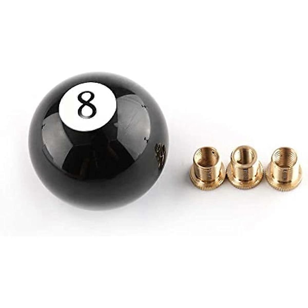 Växelspaksknopp Manuell Växelspak Rund Kula 8-boll Universal 4 5 6 Växlar med 3 Adaptrar Svart