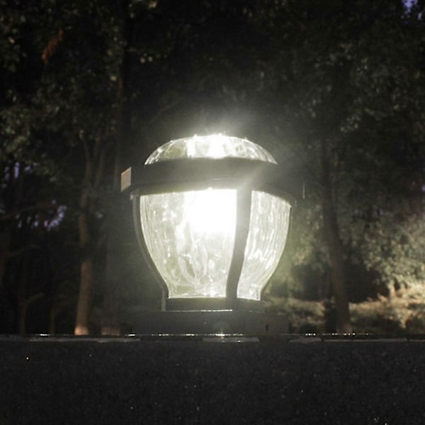 Solcellsdriven dekorativ trädgårdslampa LED kolumnlampa utomhus vindlykta
