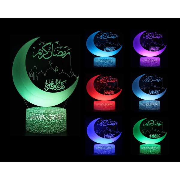 Mubarak Ramadan LED DIY-lampa, Eid Decorations Moon Star