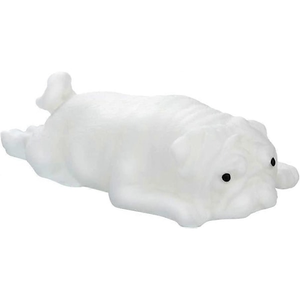 Rpporm Rolig Valp Stressleksak Kawaii Mops Presenter Leksaker Squishyies Leksak Baby Snurrleksak (Svart One Size) White