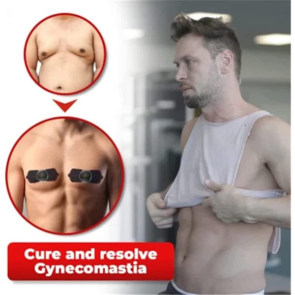2st Ems Gynekomasti Reduktionsmassage, Portabel Elektrisk Ems Nackmassage, Cervikal Massage För Smärtlindring - H