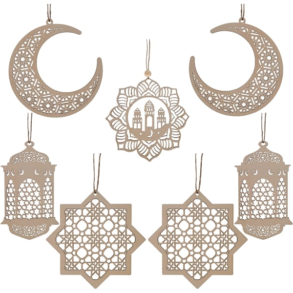 Ramdan-dekorationer, trähänge Eid Ramadan-dekorationer